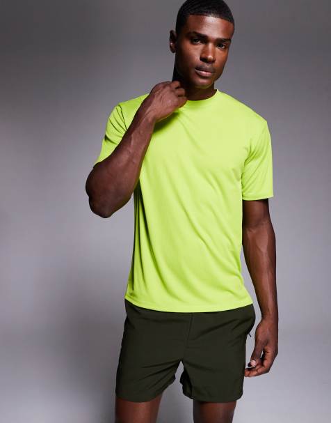 4505 - Hardloopshirt met ruimvallende pasvorm van sneldrogend technisch mesh in acid groen - view 1