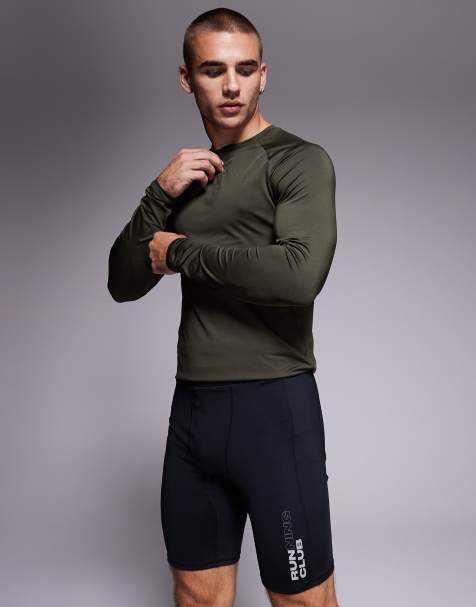 4505 - Hardlopen - Basislaag-leggingshort met telefoonzakje en print in zwart - view 1