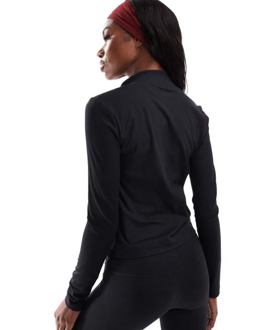 4505 - Haut de survêtement zippé en tissu côtelé - Noir , 2 de 4