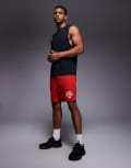 [ASOS] 4505 Heavy Lifting graphic mesh training shorts in red 2XS Red