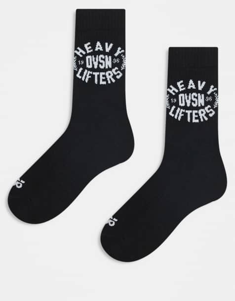 4505 heavy lifting graphic training sock 2 pack in black - view 1