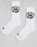 [ASOS] 4505 heavy lifting graphic training socks 2 pack in white S White