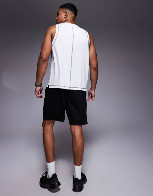 4505 - Heavy Lifting - Pantaloncini da allenamento neri in tessuto a rete con grafica, 5 di 5