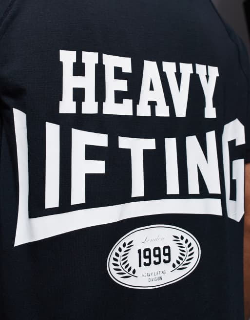 4505 Heavy Lifting quick dry back print performance T-shirt in black, 3 of 4