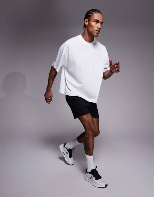 4505 heavyweight cotton boxy drop shoulder t-shirt with quick-dry finish in white, 2 of 5