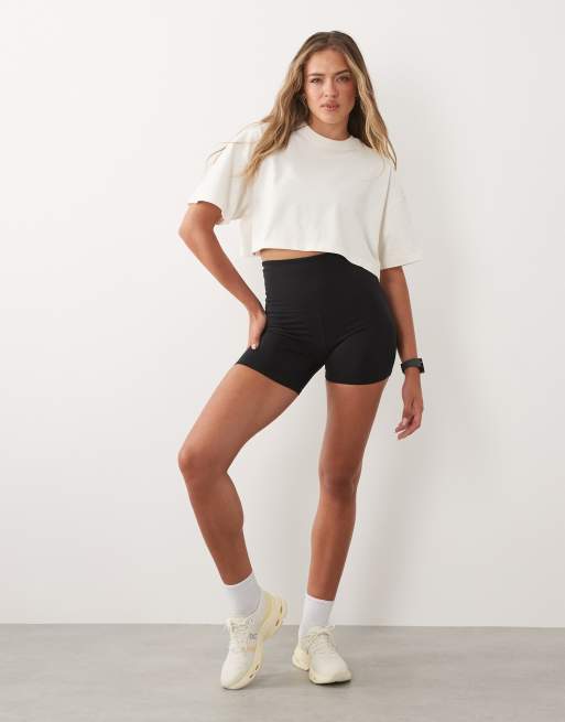 4505 heavyweight cotton cropped t-shirt with back print in vintage white, 2 of 4