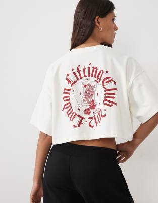 4505 Heavyweight Cotton Cropped T-shirt With Back Print In White