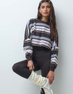 4505 Heavyweight Cotton Drop Shoulder Boxy Long Sleeve T-shirt In Black