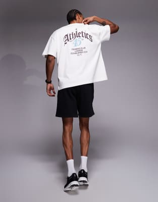 4505 Heavyweight Cotton Oversized T-shirt With Back Graphic And Quick Dry Finish In White
