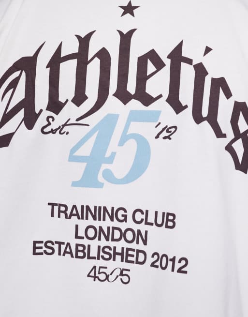 4505 heavyweight cotton oversized t-shirt with back graphic and quick dry finish in off white, 5 of 5