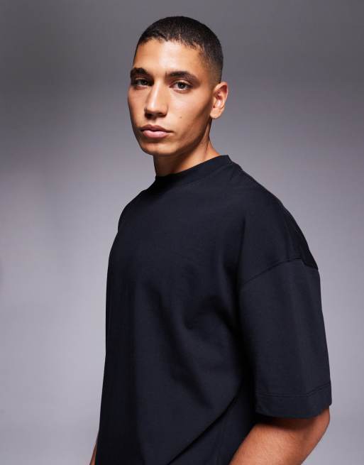 4505 heavyweight cotton oversized t-shirt with back print and quick dry finish in washed black, 4 of 5