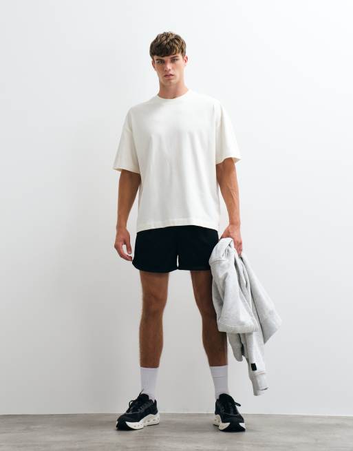4505 heavyweight cotton oversized T-shirt with back print in vintage white, 2 of 5
