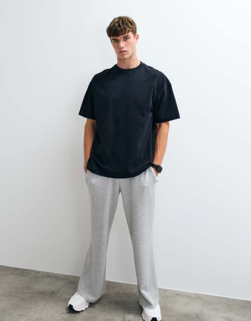 4505 heavyweight cotton oversized t-shirt with back print in washed black, 4 of 5