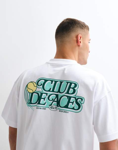 4505 heavyweight cotton oversized T-shirt with chest print and quick dry finish in white - view 1