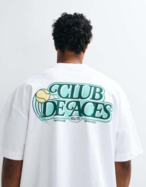 4505 heavyweight cotton oversized t-shirt with chest print and quick dry finish in white, 2 of 5