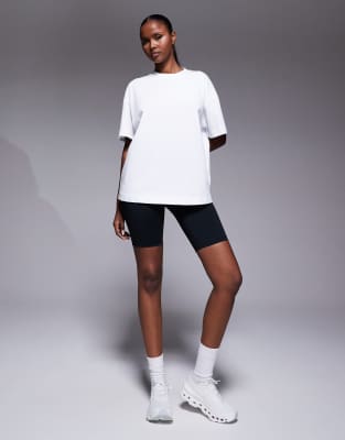4505 Heavyweight Cotton Oversized T-shirt With Peach Back Print In White