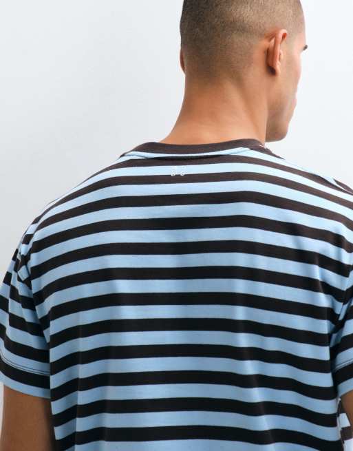 4505 heavyweight cotton shrunken boxy fit t-shirt with quick dry finish in stripe, 5 of 5