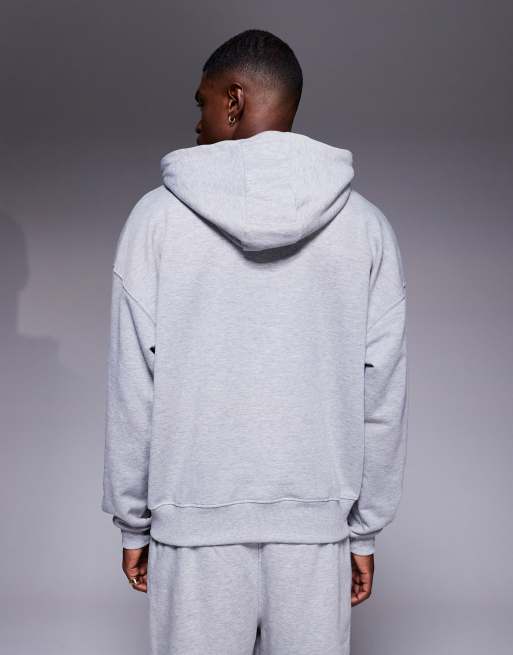 4505 heavyweight cotton training hoodie with quick dry finish in heather gray 