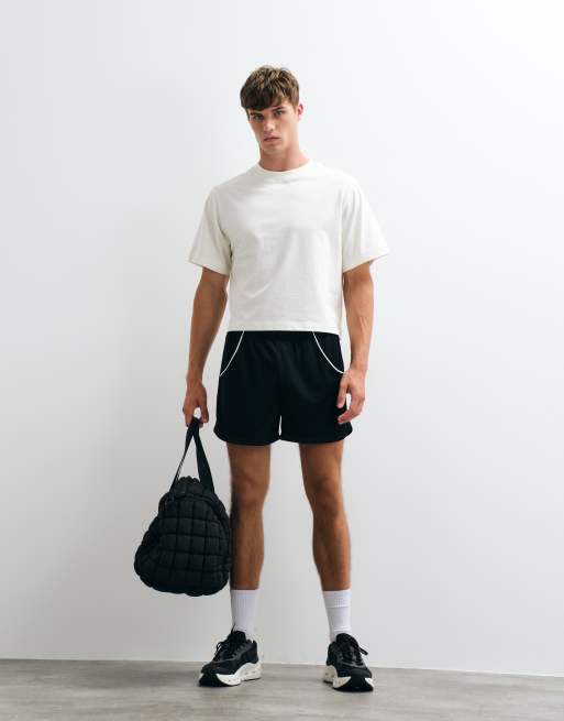 4505 heavyweight quick dry cropped cotton t-shirt with back graphic in vintage white, 4 of 5