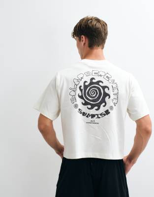 4505 Heavyweight Quick Dry Cropped Cotton Tank With Back Graphic In White