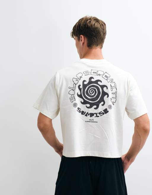 4505 heavyweight quick dry cropped cotton tank with back graphic in vintage white, 1 of 5