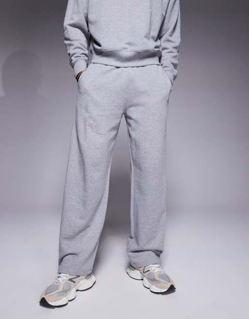 4505 heavyweight wide leg cotton training jogger with quick dry finish in grey marl 