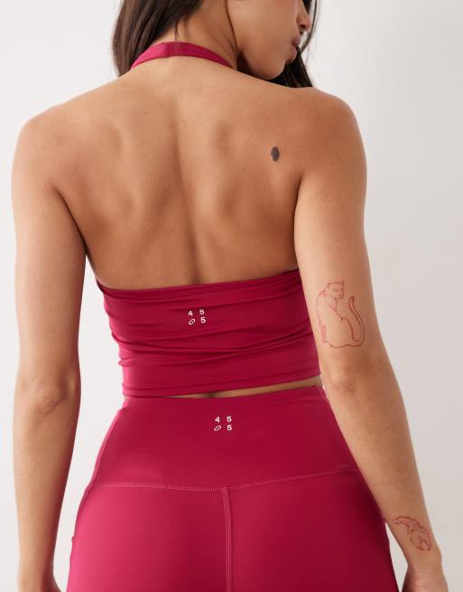 4505 Hourglass active waist snatching high rise 5" legging shorts in pomegranate, 4 of 5