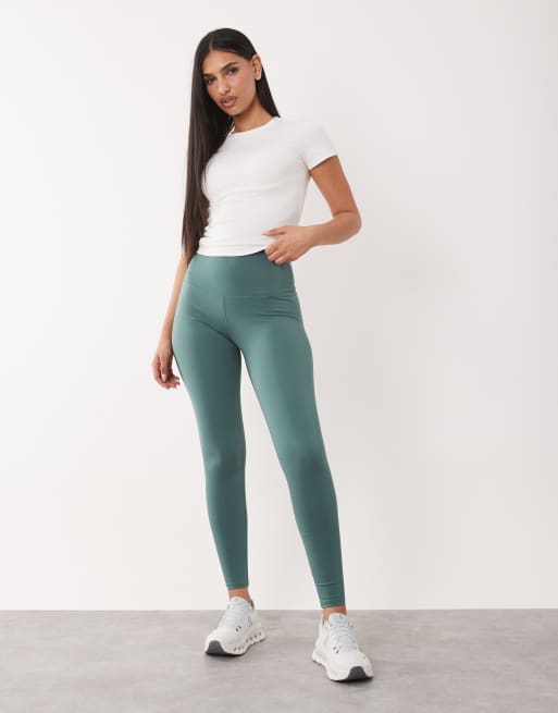 4505 Hourglass Icon active booty sculpt high waist gym leggings with inner pocket in sage, 3 of 5