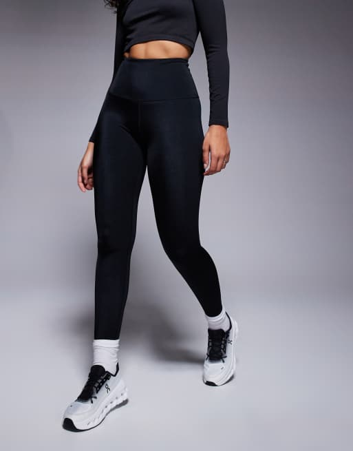 4505 Hourglass - Icon Active - Leggings da palestra a vita alta neri lucidi modellanti sul retro con tasca interna, 2 di 5