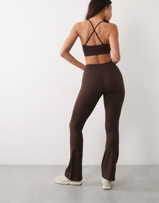 4505 Hourglass - Icon - Bløde chokoladefarvede højtaljede smalle yogaleggings, 5 af 5