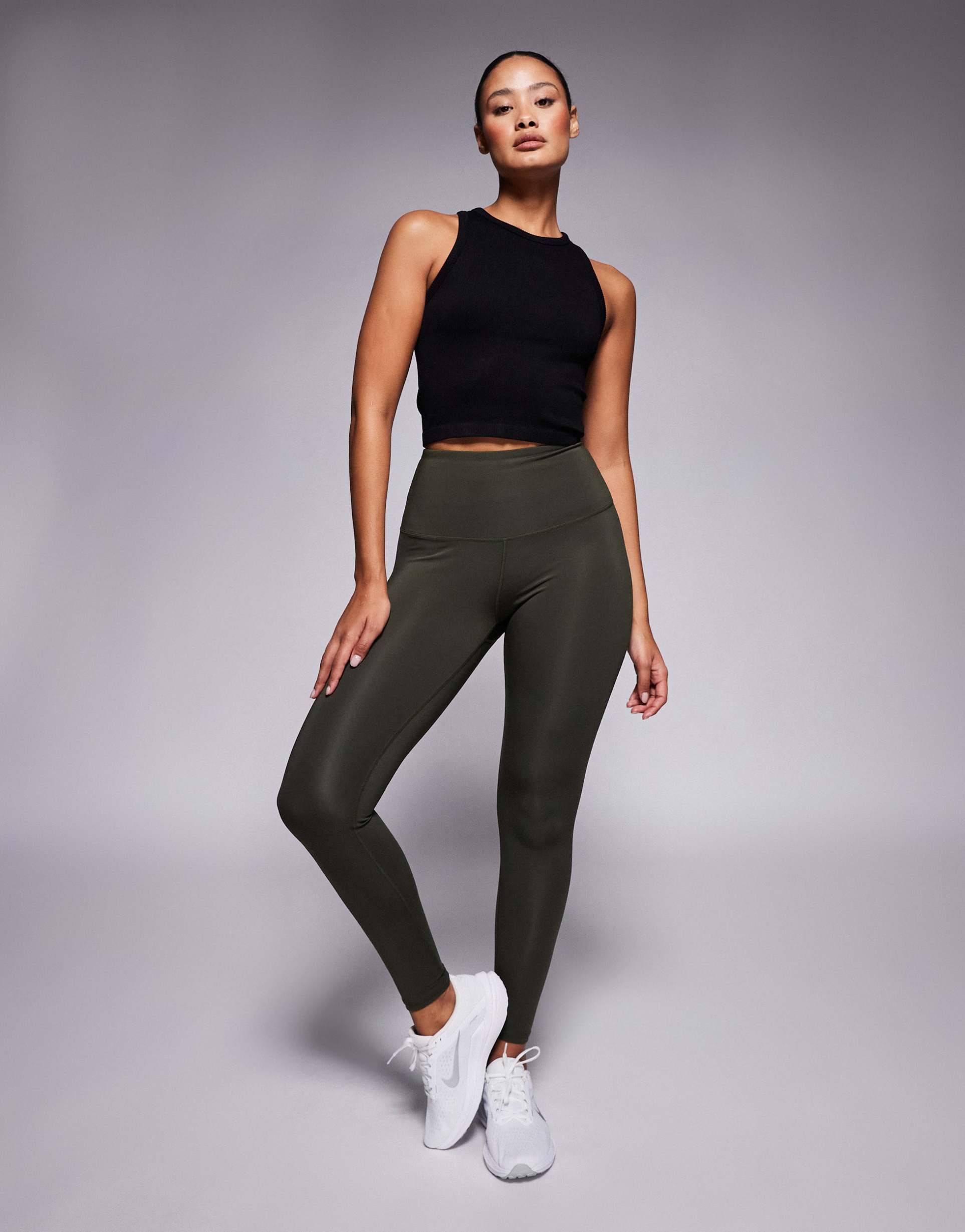4505 hourglass icon bum sculpt gym leggings with inner pocket in dark green