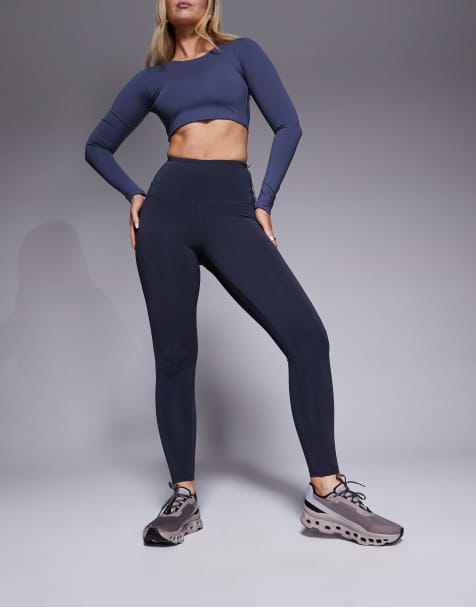 4505 Hourglass Icon bum sculpt gym leggings with stash pocket in navy - view 1