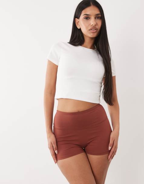 4505 Hourglass – Icon – Bursztynowe krótkie legginsy booty o długości 8 cm z wysokim stanem z miękkiego materiału - view 1