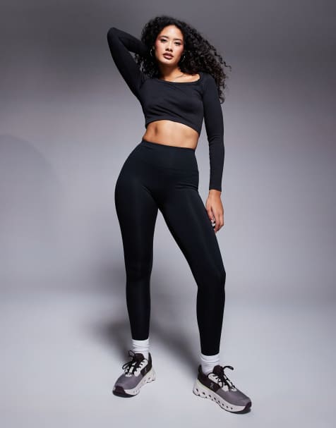 4505 Hourglass – Icon – Czarne miękkie legginsy do jogi - view 1