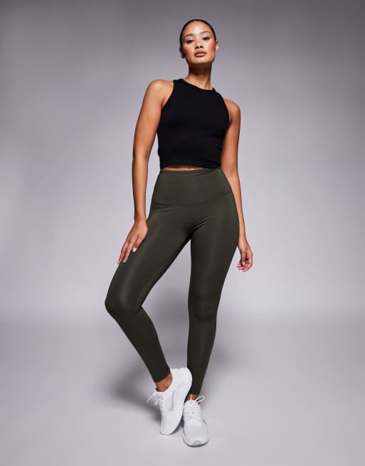 4505 – Hourglass Icon – Gesäßformende Sport-Leggings in Dunkelgrün mit Innentasche 