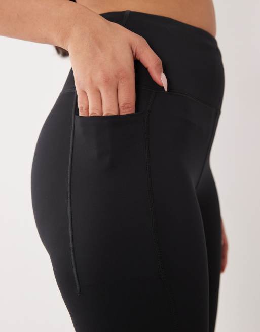 4505 Hourglass – Icon – Lauf-Leggings in Schwarz mit Handytasche und Taillenschnürung, 4 von 5