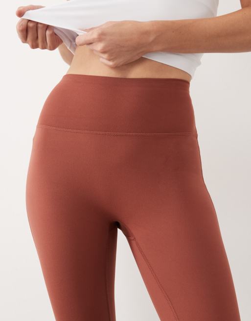 4505 Hourglass Icon mjuk högmidjad yogalegging i amber, 4 av 5