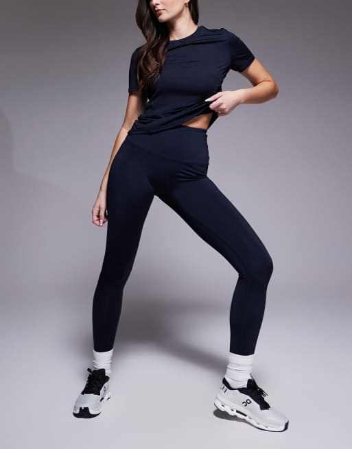 4505 Hourglass – Icon – Modelujące granatowe legginsy sportowe z podwyższonym stanem i wewnętrzną kieszenią