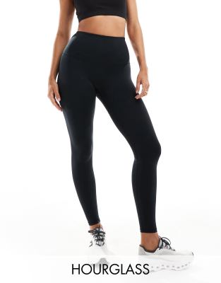 4505 - Hourglass Icon - Po formende Sport-Leggings in Schwarz mit Innentasche