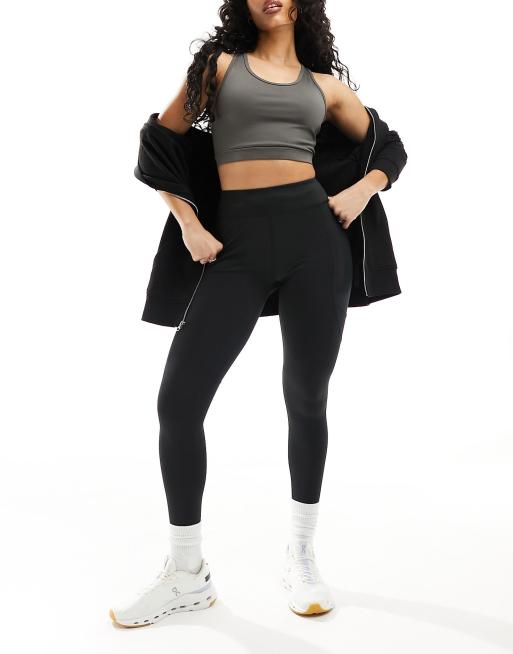 4505 Hourglass Icon run tie waist legging with pocket in black , 2 of 4