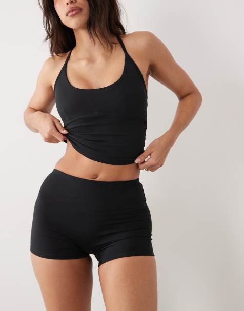 4505 Hourglass Icon soft touch high waist 3 inch booty short in black - view 1