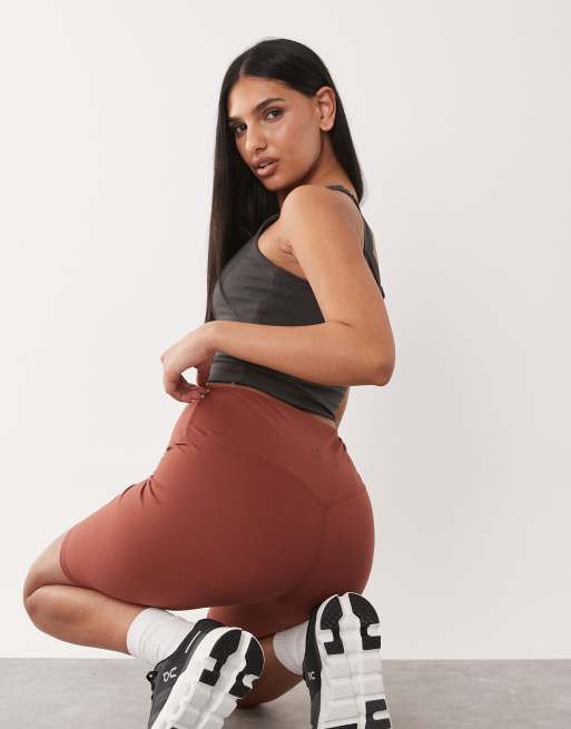 4505 Hourglass Icon soft touch high waist 8-inch legging shorts in amber, 2 of 5