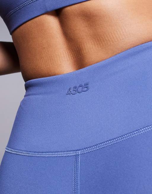 4505 Hourglass Icon soft touch high waist slim kick yoga legging in china blue  , 4 of 5