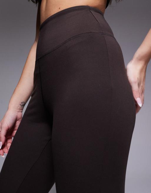 4505 Hourglass Icon soft touch high waist slim kick yoga legging in chocolate, 3 of 5