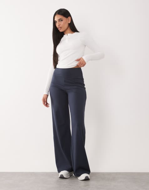 4505 Hourglass Icon soft touch high waist wide leg dance pants in midnight navy - view 1