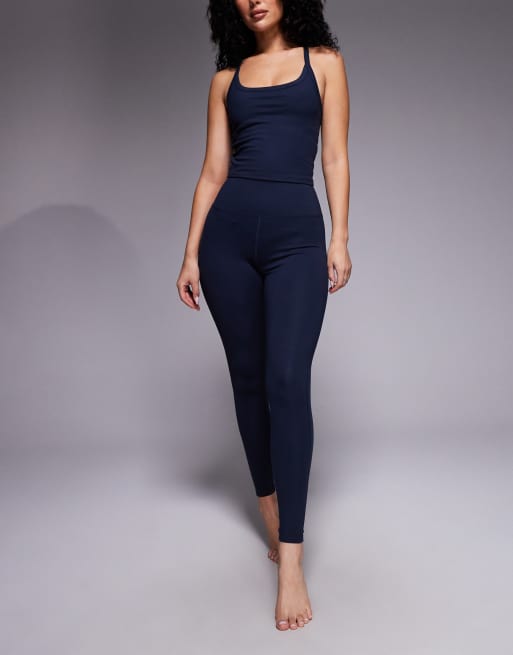 4505 Hourglass Icon soft touch high waist yoga leggings in midnight navy , 4 of 5