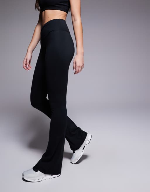 4505 Hourglass - Icon - Sorte bløde slim-yogaleggings med svaj og slå-om-design i taljen, 3 af 5