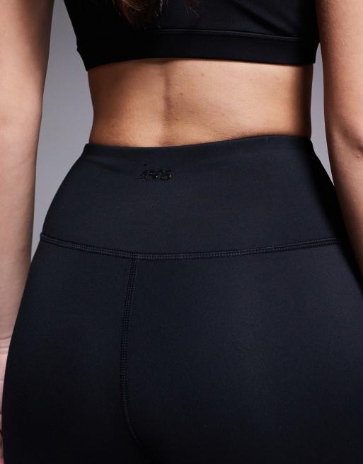 4505 Hourglass - Icon - Sorte bløde slim-yogaleggings med svaj og slå-om-design i taljen, 4 af 5