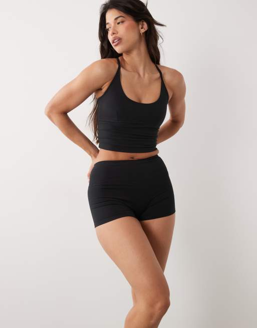 4505 Hourglass – Icon – Weiche Booty-Shorts in Schwarz mit hohem Bund, 8 cm Schrittlänge, 2 von 5