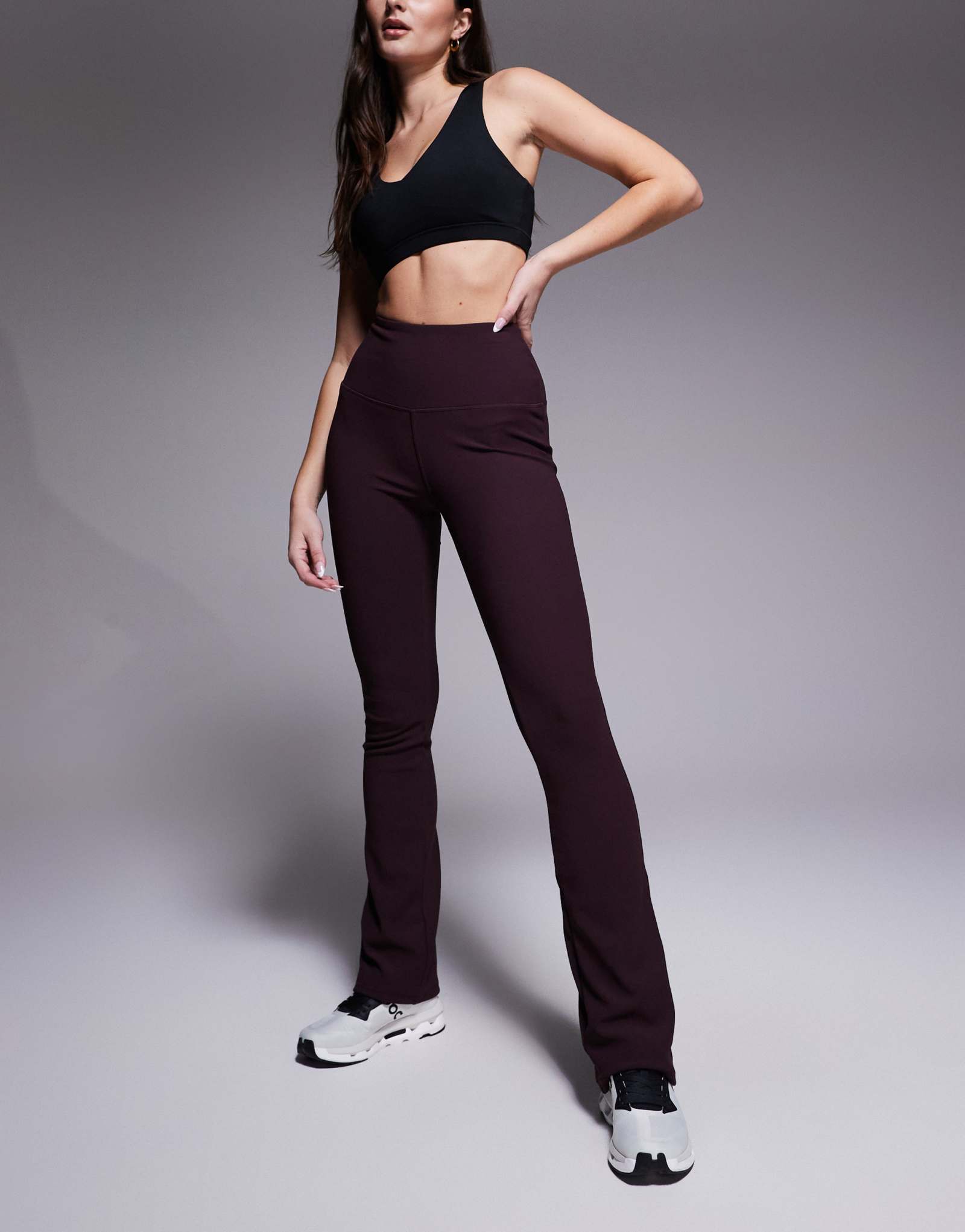 4505 Облегающие леггинсы для йоги с завышенной талией из микроребристого трикотажа 